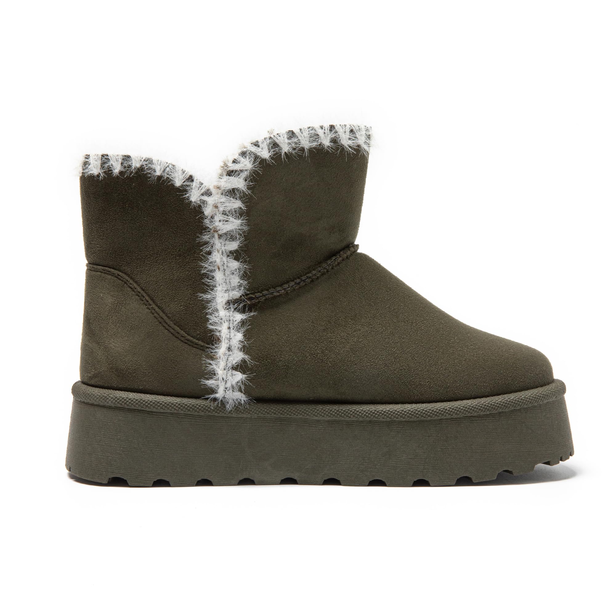 JOMIX Botas Mujer Invierno con Plataforma Botas Nieve Mujer Clásicas de Piel Sintética con Peluche