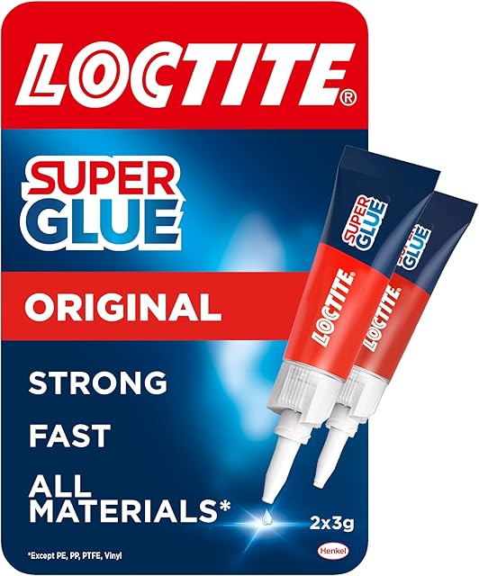 Loctite Universal, Strong All Purpose Adhesive for Repairs, Clear Glue Liquid for Various Materials, Easy to Use Instant Super Glue, 2 x 3g