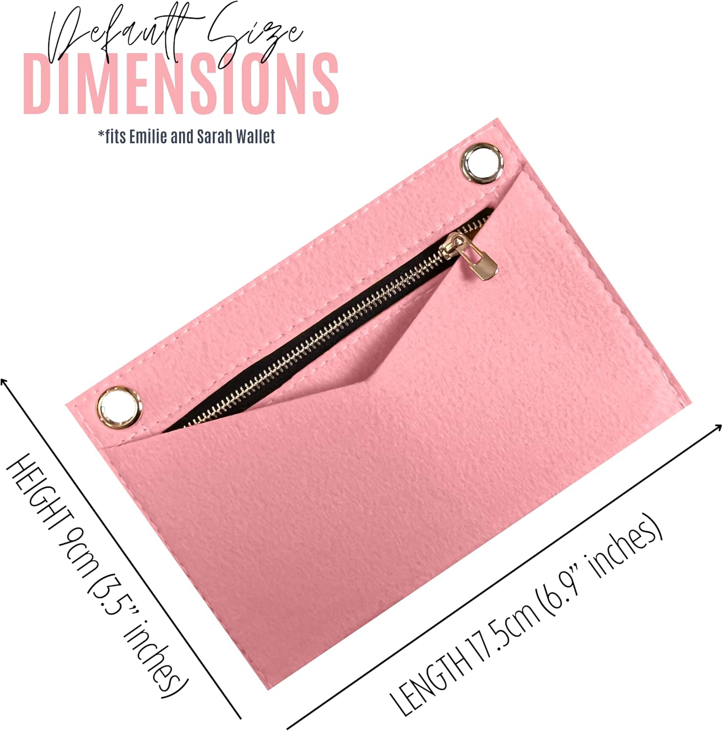Premium Conversion Kit compatible with Kelly Wallet Insert — Handmade Perfect Fit, Wallet on Chain WOC with 120cm - 47" Silver/Gold Chain, 24+ Shades (Beige, Gold Chain)