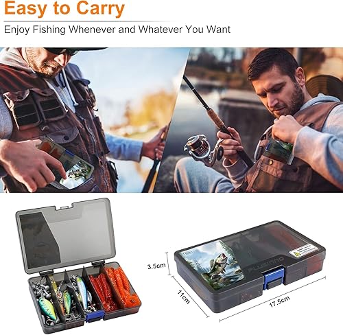 Miniatura 6 de PLUSINNO Señuelos de Pesca Caja de Aparejos de Pesca Regalos de Pesca para Hombres, Lubina, Trucha Kit de Accesorios de Pesca para Agua Salada y