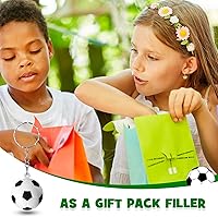 Vista 6 de Jexine 48 llaveros de fútbol, pelota de estrés de fútbol, recuerdos de fiesta de fútbol, mini bolas de estrés, colgante para escuela, carnaval