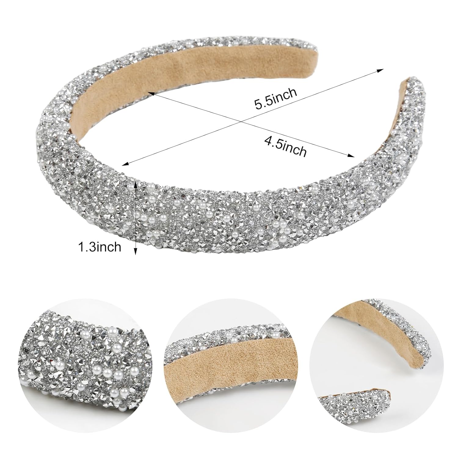 Rhinestone Headbands for Women Thick Crystal Headband Sparkly Diamond Hairbands Fashion Head Band Hair Accessories - Image 2