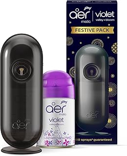 Godrej aer Matic Kit (Machine + 1 Refill) - Automatic Room Fresheners with Flexi Control Spray | Violet Valley Bloom | 2200 Sprays Guaranteed | Lasts up to 60 days (210ml) Price in India