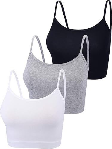 Boao - Camisola corta de 3 piezas con tirantes finos, sin mangas, para mujer, deportes