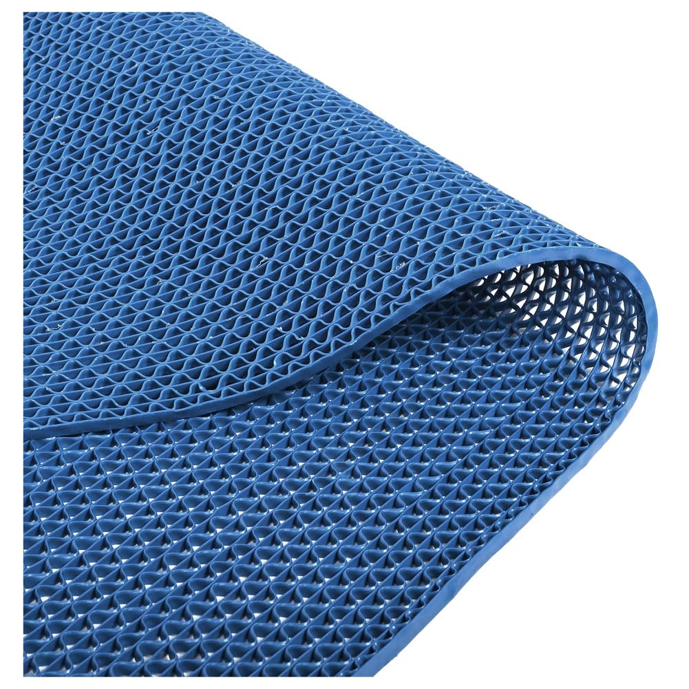 GTHTUHFD Versatile Commercial Floor Mats, 0.22'' Thick Non-Slip Drainage Rugs, S-Shaped Hollow Mesh Pads Roll, Anti Fatigue Mat For Bar Swimming Pool Kitchen,Blue,0.9X3M/3X10Ft,Blue-0.9x1m/3x3.3FT
