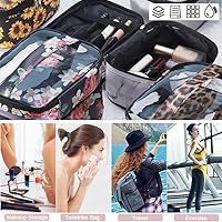 Vista 6 de FITINI Bolsas de Maquillaje de Doble Capa para Almacenamiento de Viaje Estuches Cosméticos Organizador de Maquillaje Bolsas de Aseo Resistentes al