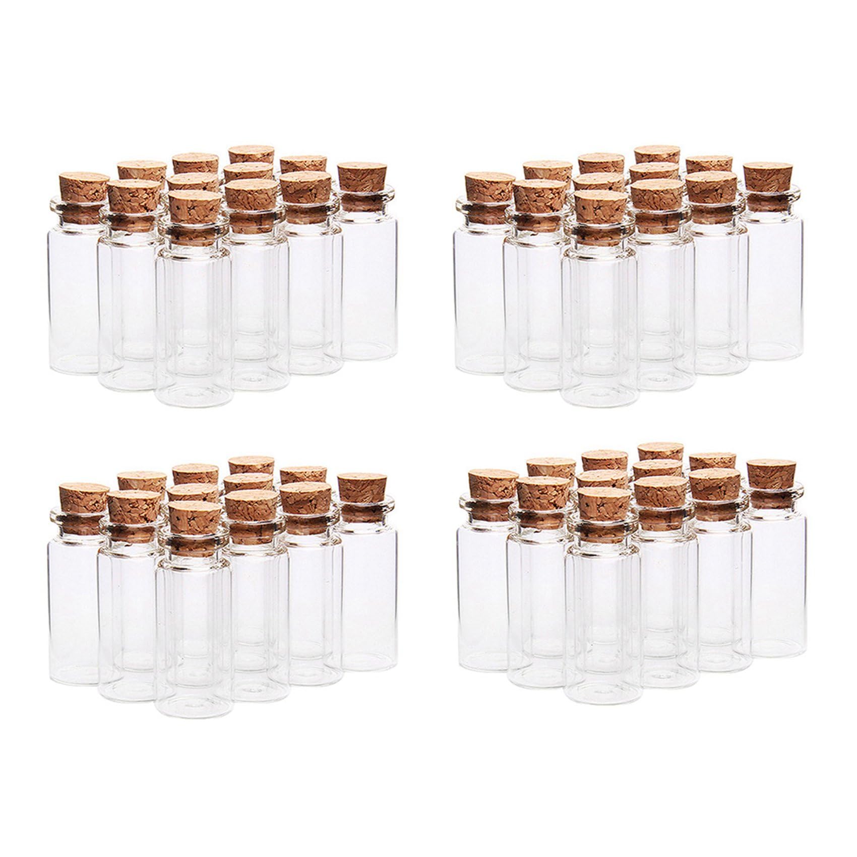 Vjsujehgy 80 Pcs Vials Bottles Mini Glass Bottle with Cork Stopper Wish Bottles, for Weddings, Creations and Decorations(10Ml)