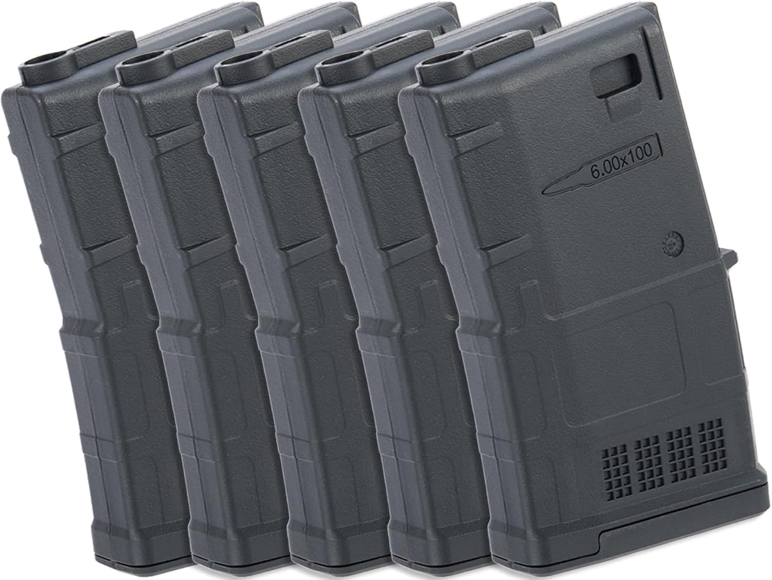 Evike Airsoft - ARES AMAG 100rd Mid-Cap Mag for M4 Airsoft AEGs (Color: Black / 5 Pack)