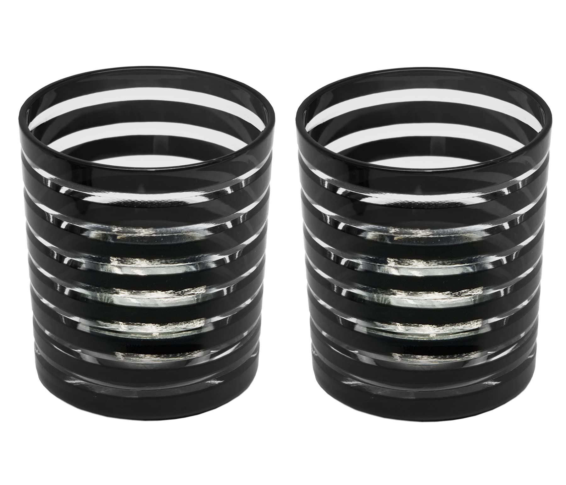 EDZARD Kristallglas Nelson black (250 ml) handgeschliffen - Kristallgläser Set - Wassergläser, Whiskeygläser, Eiskaffee Gläser - Trinkgläser Set, Gläserset für Gin, Whisky, Wasser - Teelichtglas