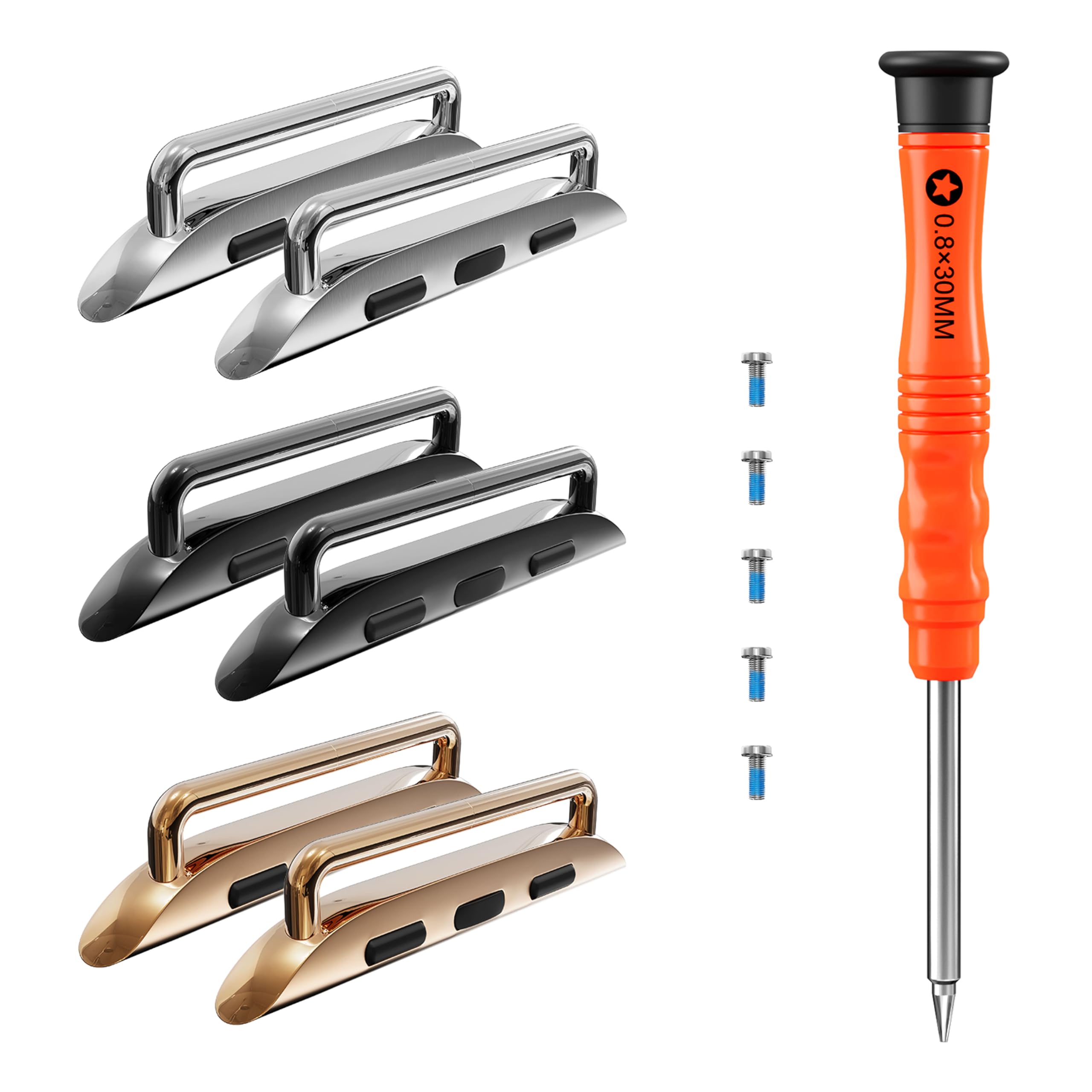 Watch Band Connectors for Apple Watch Band Adapter, Replacement Link Attachment for iWatch Ultra (49mm) Series 10 (46 42mm) 9 8 7 (45 41mm) 6 5 4 SE (44 40mm) 3 2 1 (42 38mm) Straps 3pack