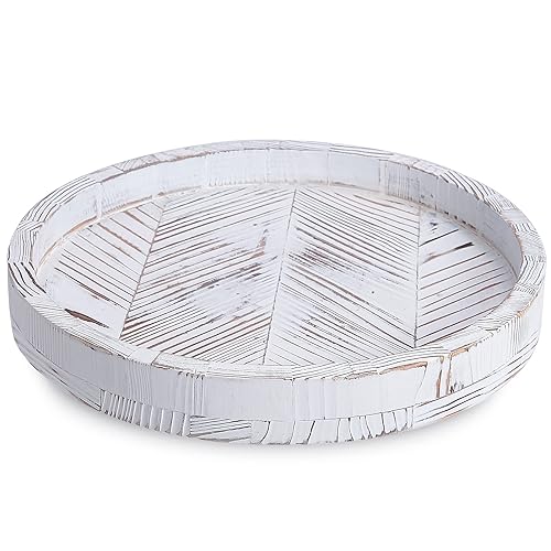 12 Inch Rustic Farmhouse Wood Lazy Susan Turntable for Table,