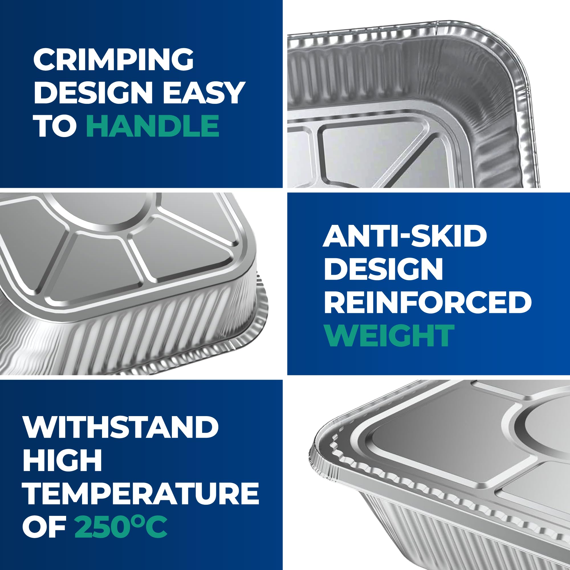 Sartenes de aluminio con tapas de 8 x 8 pulgadas [20 juegos] Bandejas desechables de papel de aluminio – Sartenes cuadradas de aluminio de 8 pulgadas con tapas para hornear, asar, calentar, almacenar,