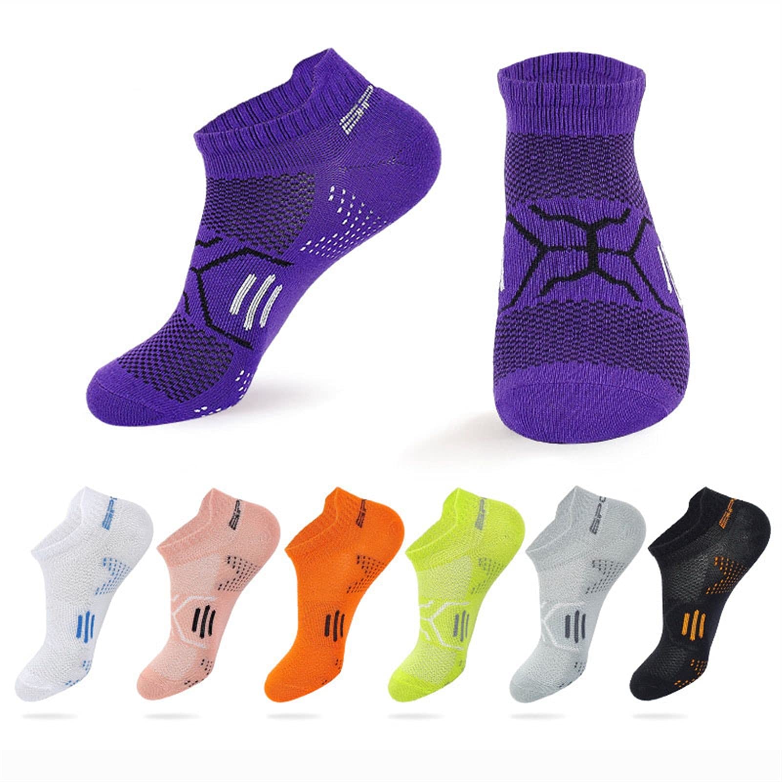 Hombres/Mujeres Running Socks Outdoor Deporte Ciclismo Fino Transpirable Quick Dry Moisture Mojaming Fitness Compresión Bajo Corte Corto Calcetín Senderismo