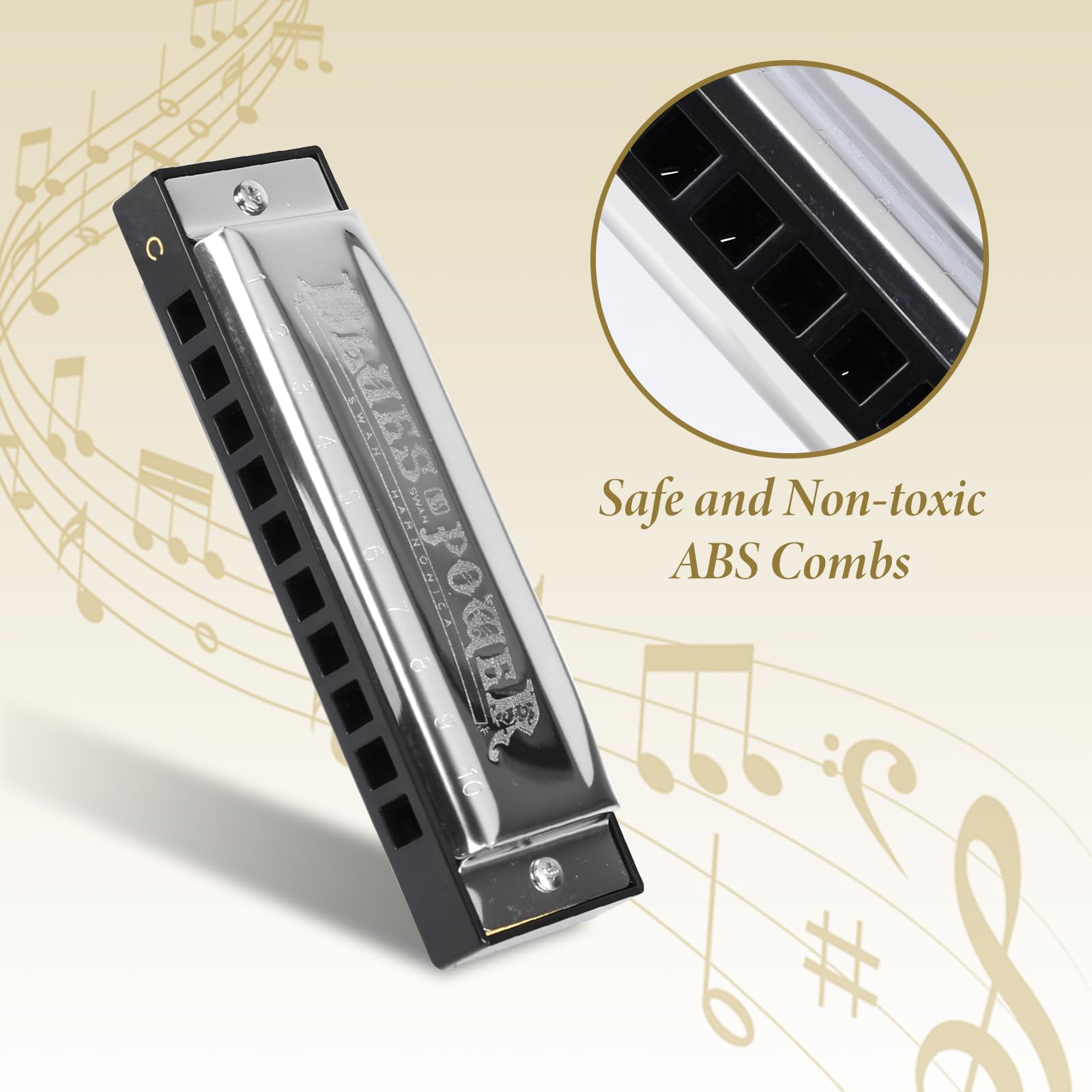 Harmonica Diatonique Blues 10 Trous en Laiton DO Majeur Orgue Set Étui Harmonica Diatonique Blues 10 Trous en Laiton DO Majeur Orgue Set Étui