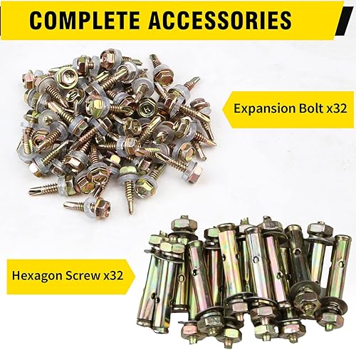 Miniatura 5 de Base de poste de 4 x 4, 4 piezas, tamaño interior de 3.6 x 3.6 pulgadas, soportes de poste de metal resistente con recubrimiento en polvo negro