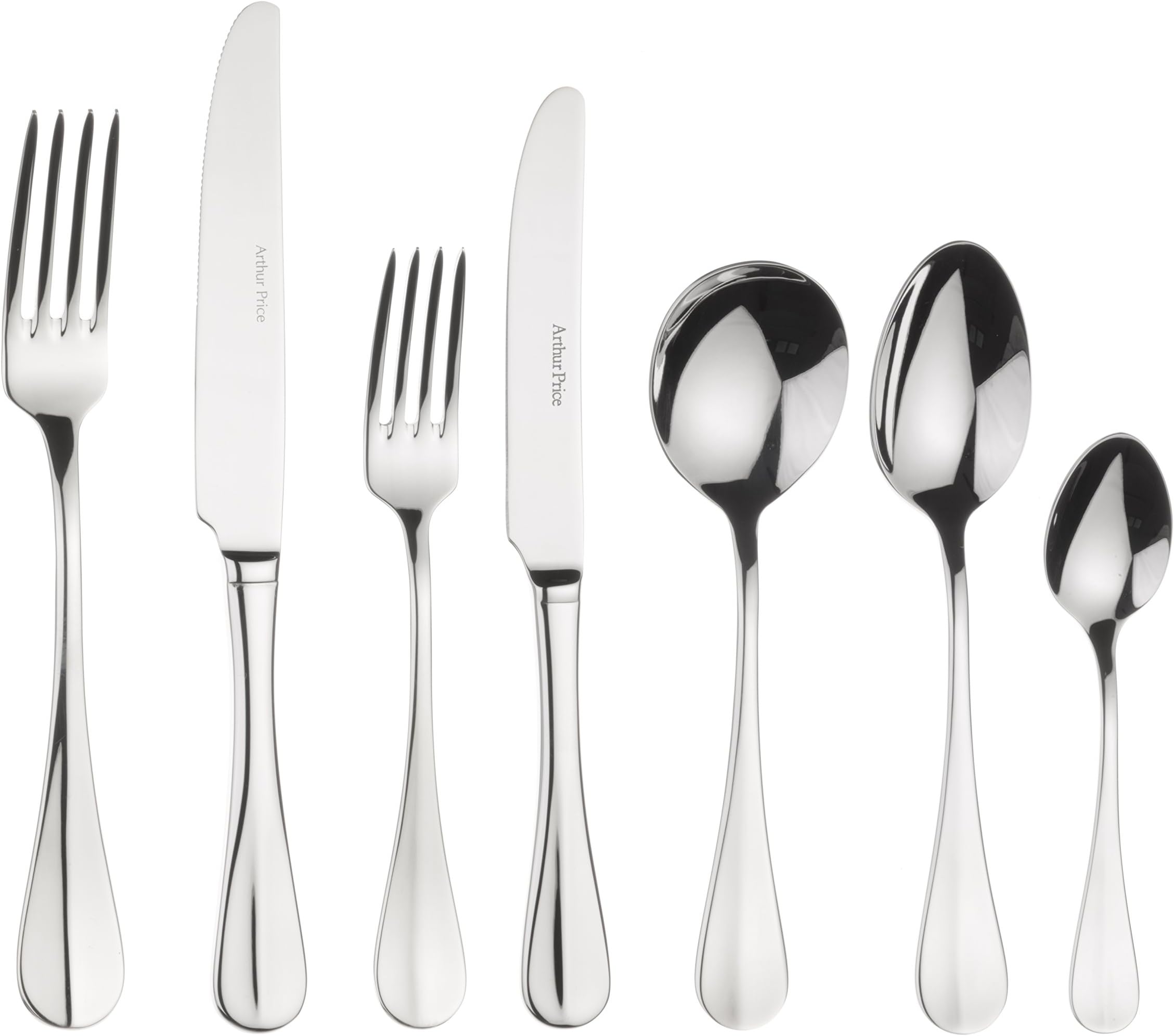 Arthur PriceBaguette 44 Piece 6 Person Cutlery Set, Stainless Steel, 51 x 31.5 x 6.5 cm
