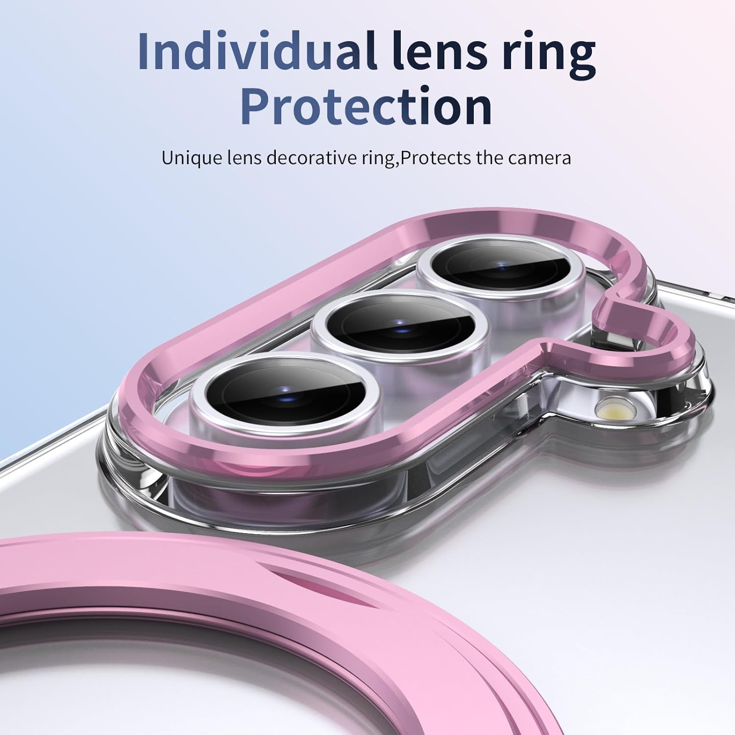 for Samsung Galaxy Z Fold 7 Case with Magnetic Ring Holder, 360 Rotating Bracket, Built-in Front Screen Len Protector, Anti-Yellowing & Anti-Fingerprint Crystal Clear Case.(Pink) - Image 6