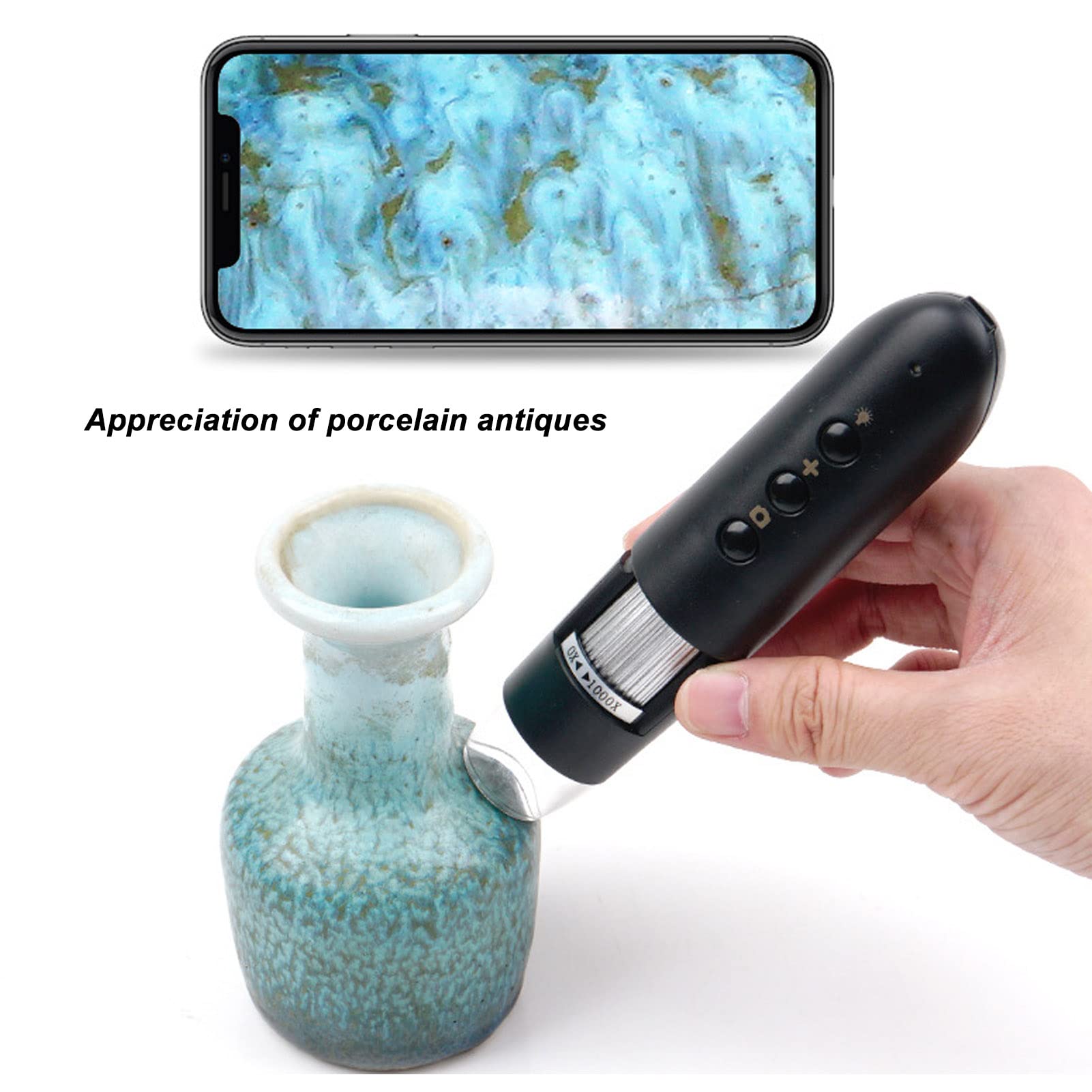 Détecteur de poils WiFi, Caméra Microscope Numérique sans fil 800X, Analyseur de follicules pileux, Microscope beauté