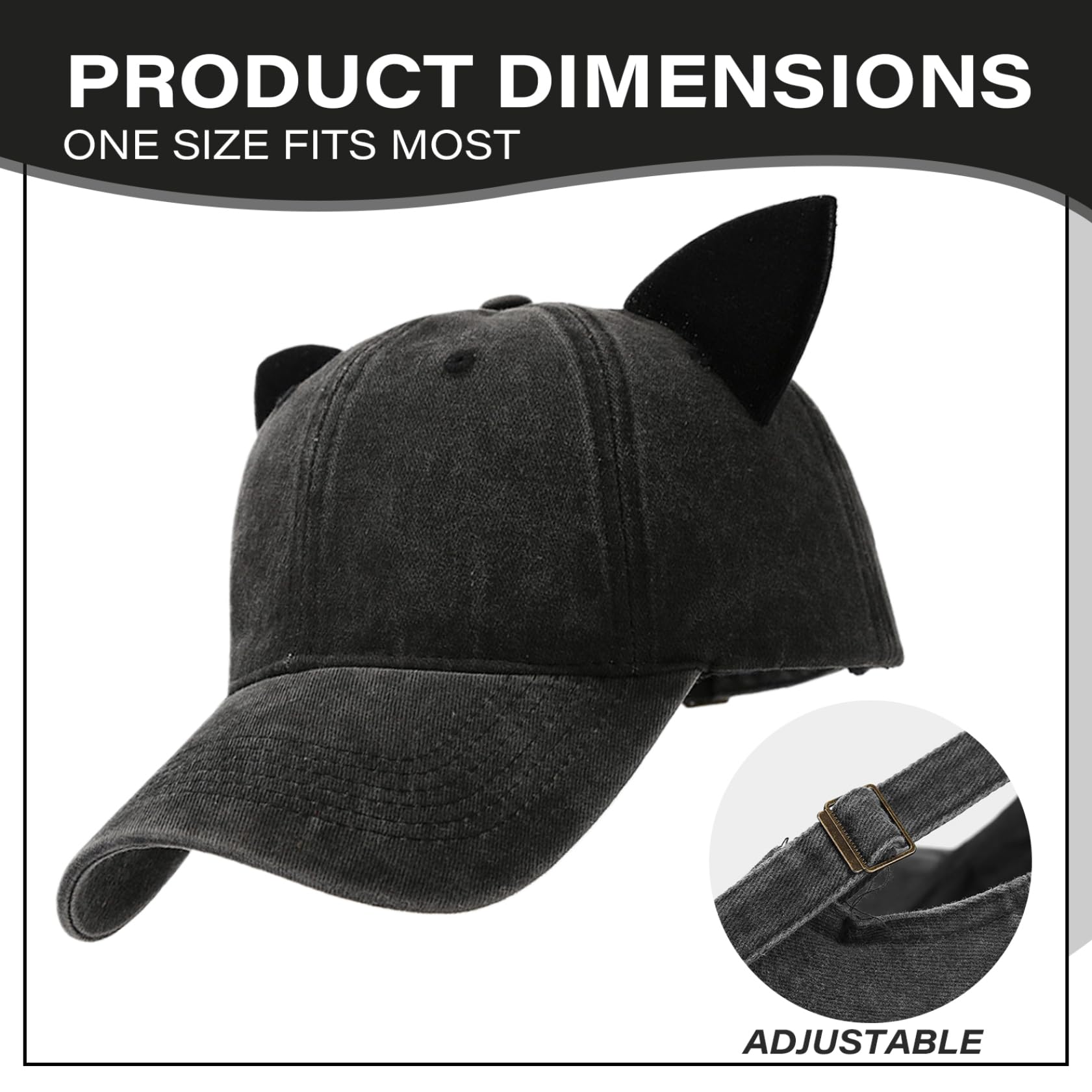 Casquette Noire Gymboree City Kitty Pour Fille, 5-6 Ans, Avec Petites Oreilles De Chat, Neuve