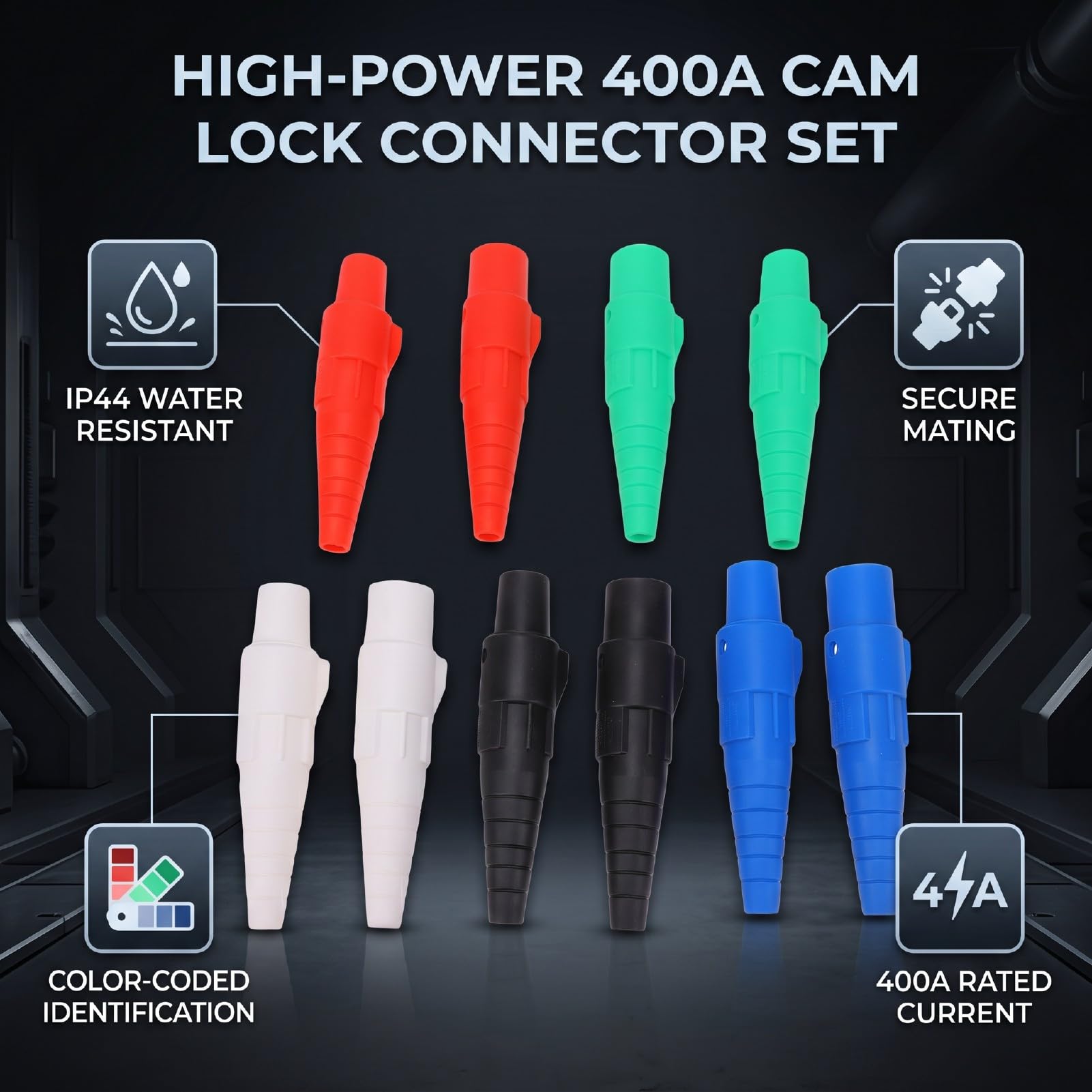 Headerbs Cam Lock Connector Set 400A, 5 Maschi 5 Femmine