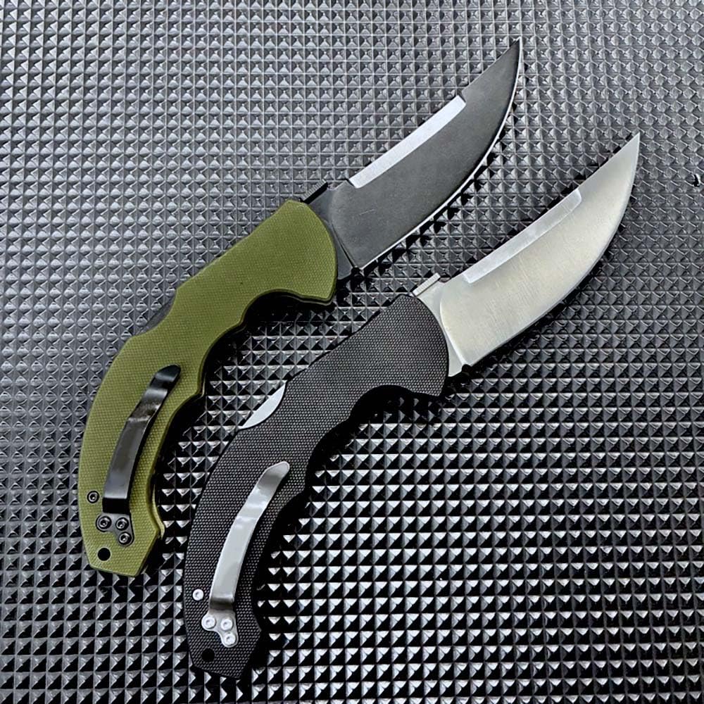 Klappmesser 9" schmales taschenmesser robust aus stahl S35vn & Grün G10, Outdoor Edc Messer, Klein Jagdmesser Survival, tragbare camping messer, Scharfes Einhandmesser mit clip, Geschenk für Männer