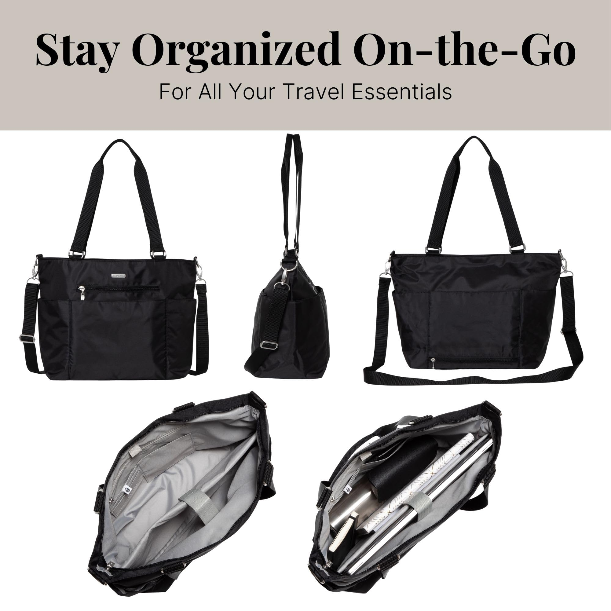 Baggallini Essential Laptop-tragetasche Essential Laptop-Tragetasche für Damen – Arbeitstasche mit Laptop-Hülle – Reise-Schultertasche mit Gepäckhülle