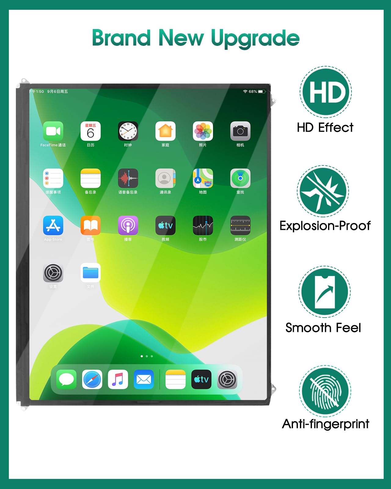 SRJTEK for iPad 2 LCD Diplay for iPad2 A1395 A1396 A1397 Matrix Screen Replacement Digitizer Assembly Repair Parts Kits (Not Include Touch Screen)