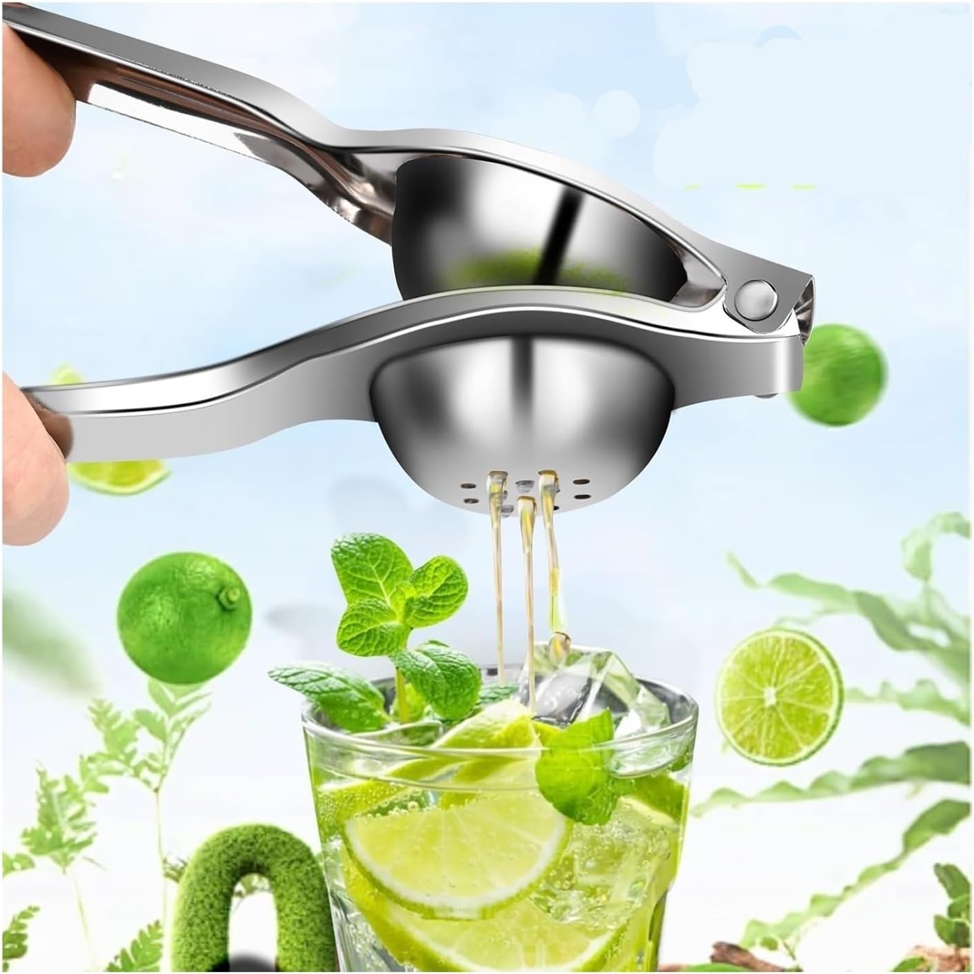 Manual Juicer Hand Press Stainless Steel Lemon Squeezer Manual Clip Processor Household Orange Citrus Juicers Fruit Pressing Kitchen Accessories(1pcs)