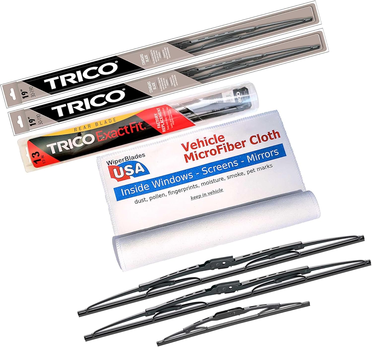 WiperBladesUSA Wiper Set compatible with Honda Element 2006 (Set of 3) w/Rear Wiper Wiper Blades