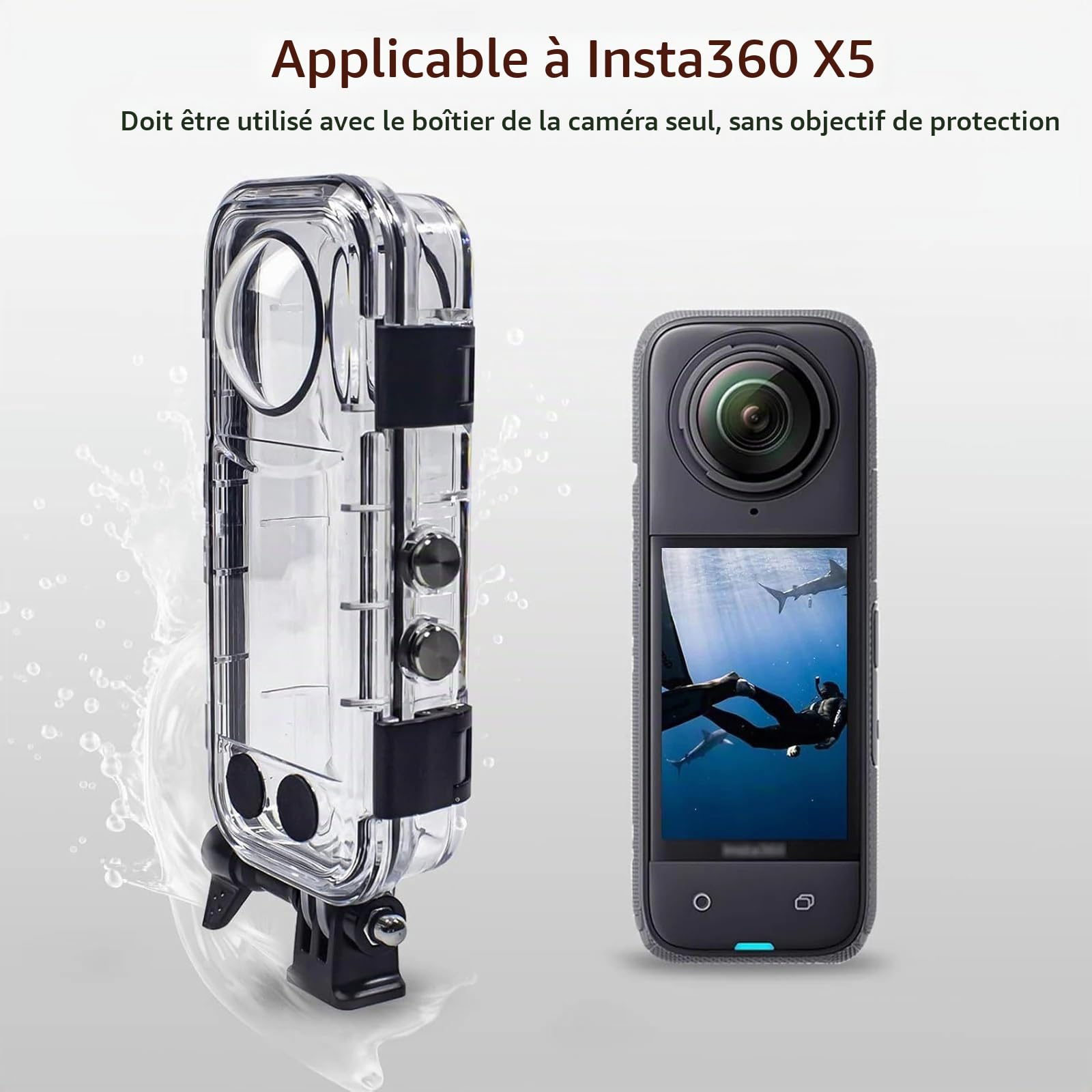 X5 Boîtier de plongée furtif universel Pro pour Insta360 X5 : 60 m IPX8 étanche, anti-vignettage à 360° et protection extrême contre les chocs