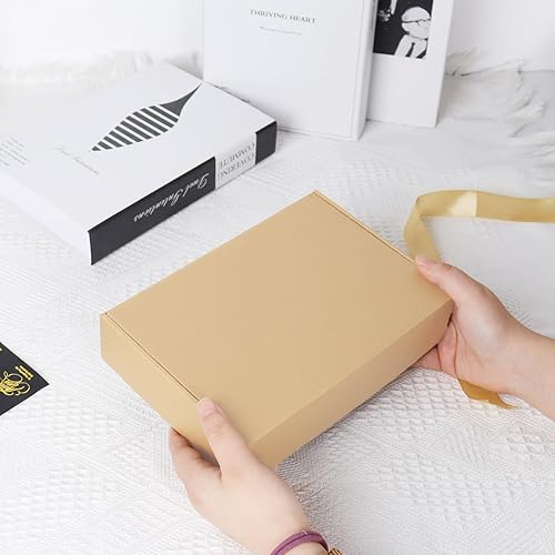Miniatura 6 de Cajas de envío medianas, 8 x 8 x 3 pulgadas, paquete de 30 cajas de correo marrones, coxes de cartón para embalaje de pequeñas empresas