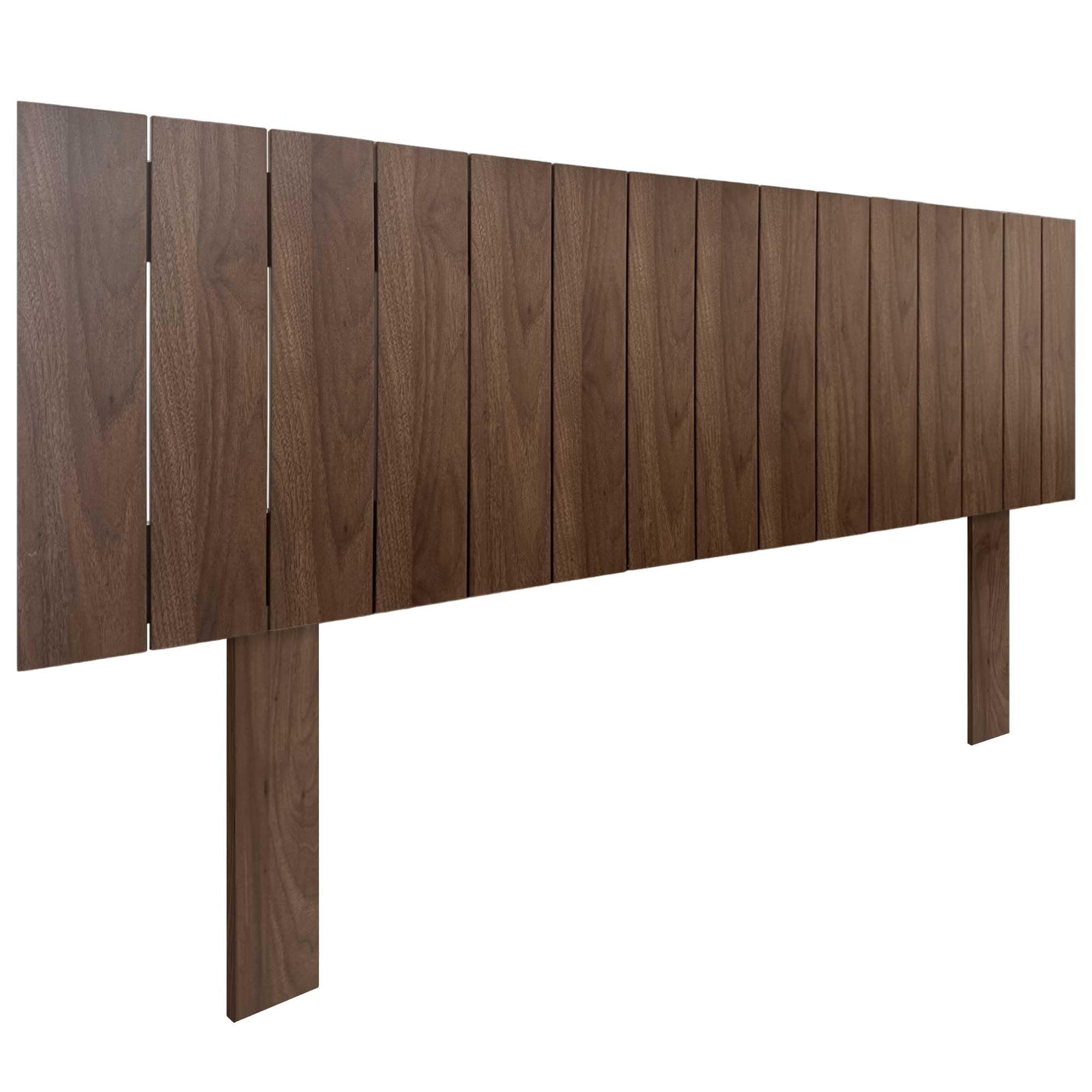 DHOME Cabecero de Madera reciclada DM con Patas Estilo Palet Vertical Cama Palets Herrajes incluidos (135cm, Nogal Madera)