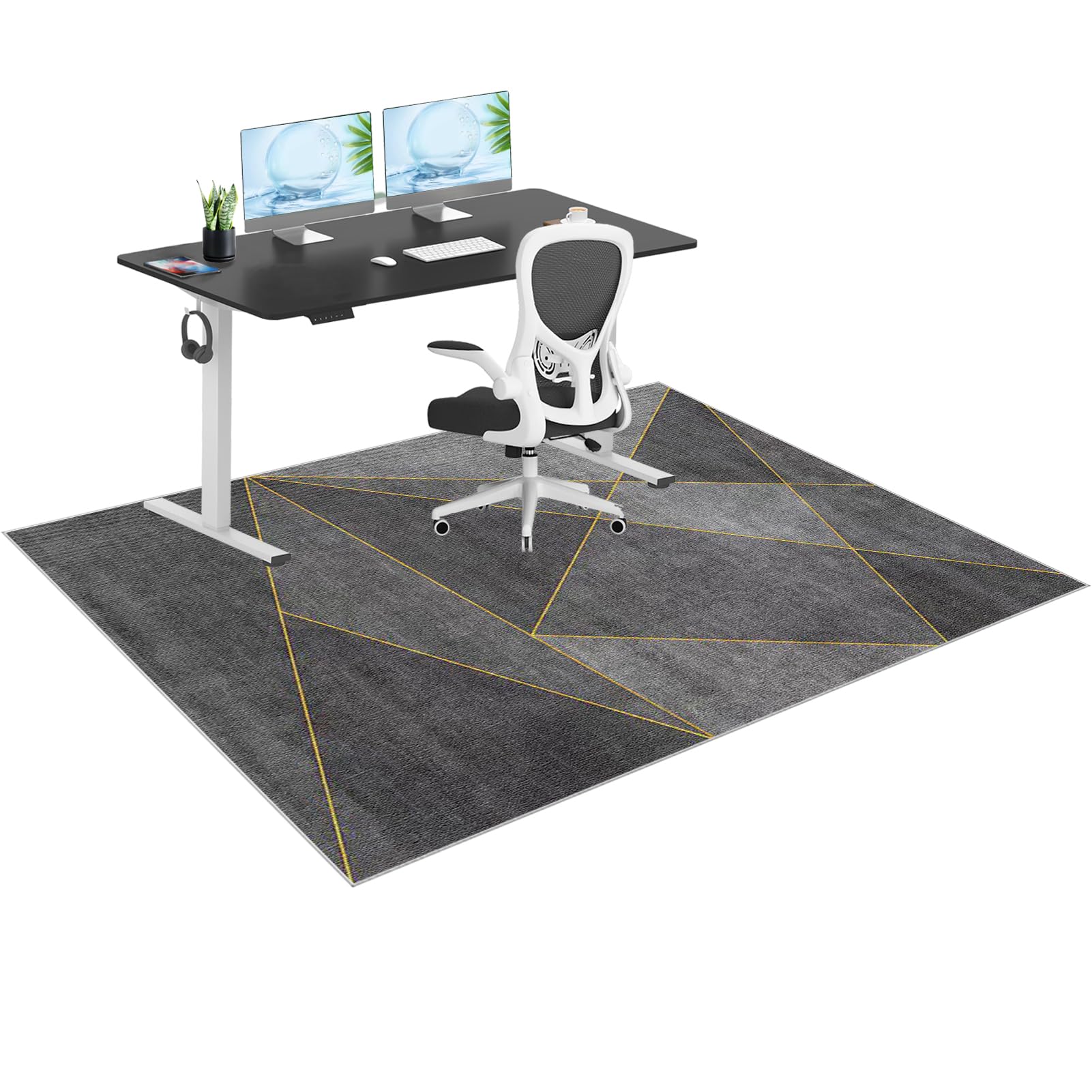 GmyoieqI Carpet Floor Protector For Office Chair Heavy Duty Office Chair Mats for Carpeted and Hardwood Floor, Non-slip Gaming Chair Mat, Multi-Purpose Computer Desk Chair Mat Large 180 x 230 cm