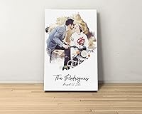 Vista 5 de Retrato de acuarela personalizado póster con foto personalizada, imágenes de carga de pósteres personalizados, retrato personalizado para regalos