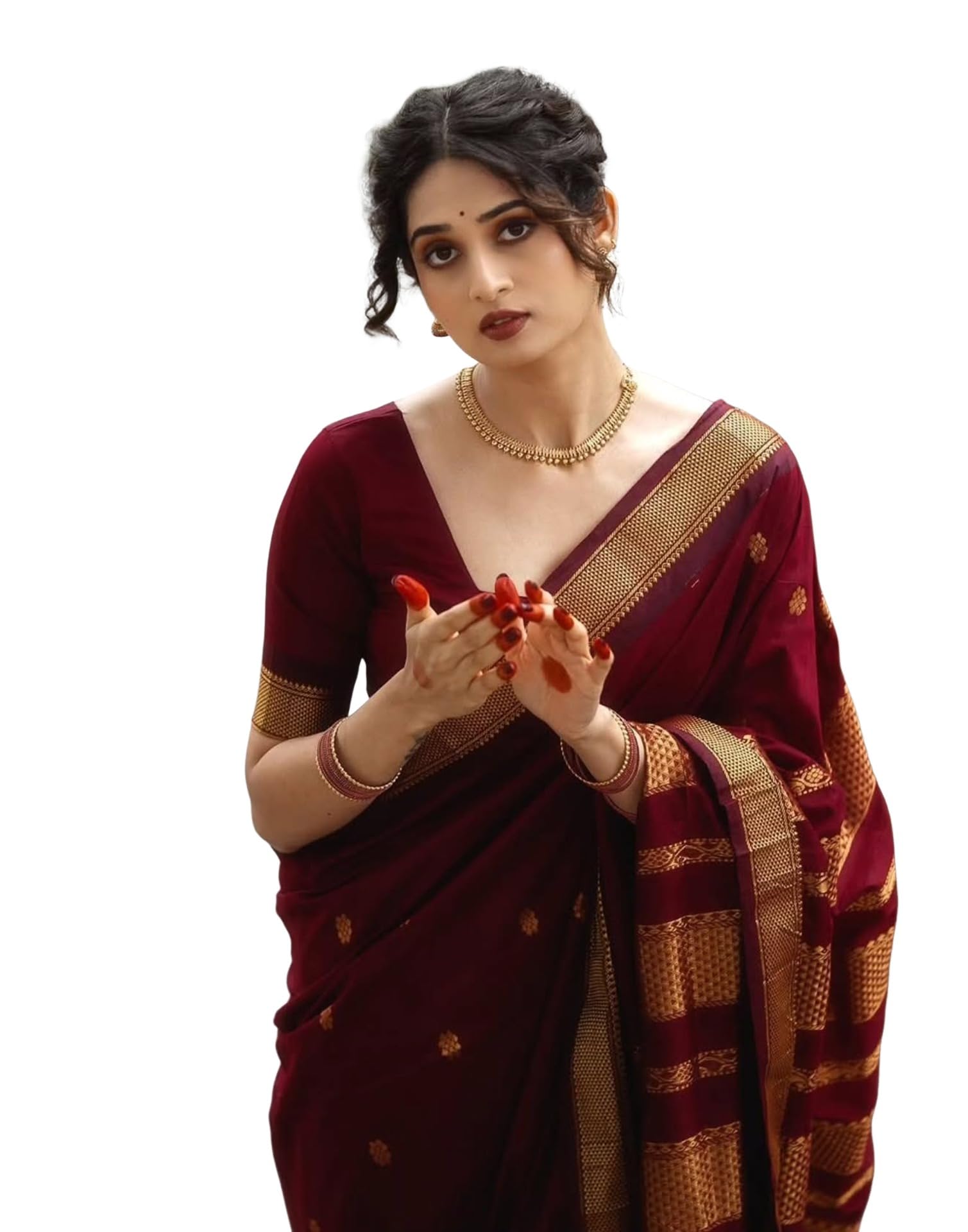 siril Women's Soft Banarasi Silk Jacquard Saree with Unstitched Blouse Piece-picture-12