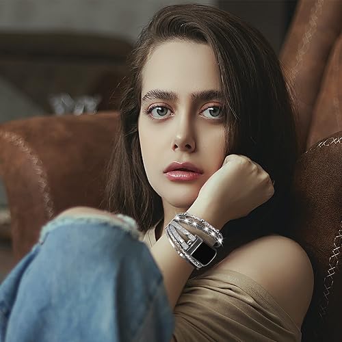 Miniatura 6 de Bandas de cuero compatibles con Fitbit Charge 6Fitbit Charge 5 bandas para mujer, pulseras bohemias hechas a mano multicapa de joyería de repuesto