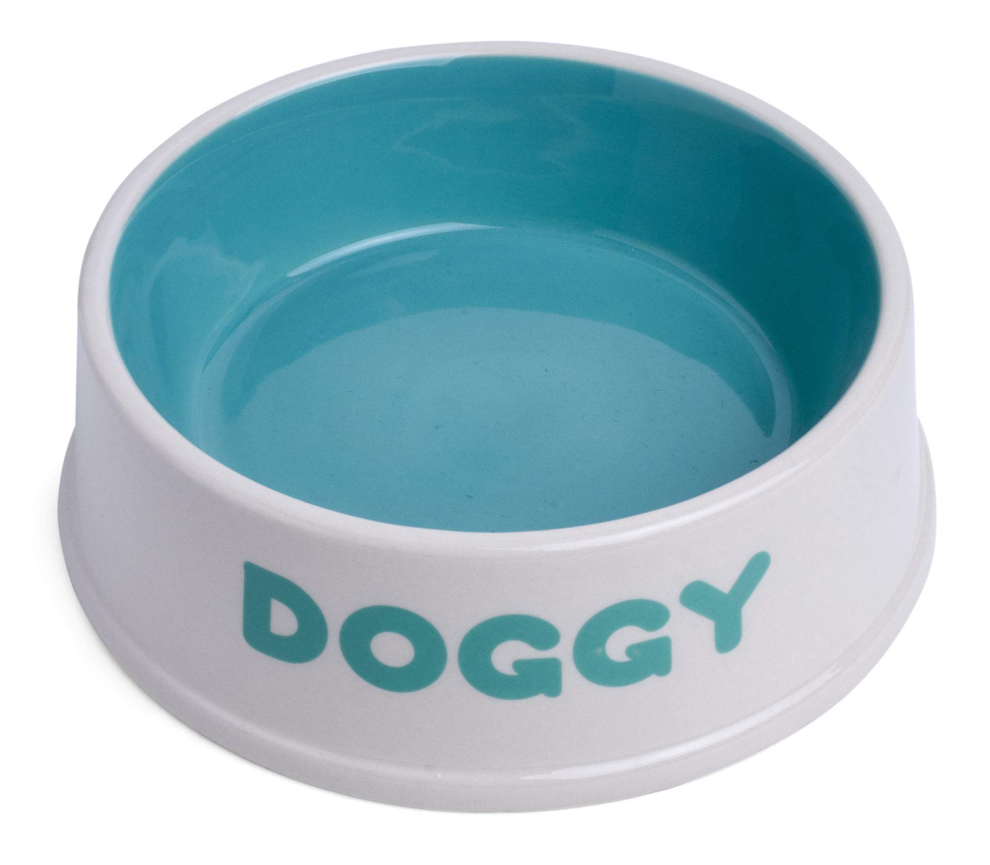 Petface Doggy Ceramic Bowl, 18 cm, Cream/Aqua