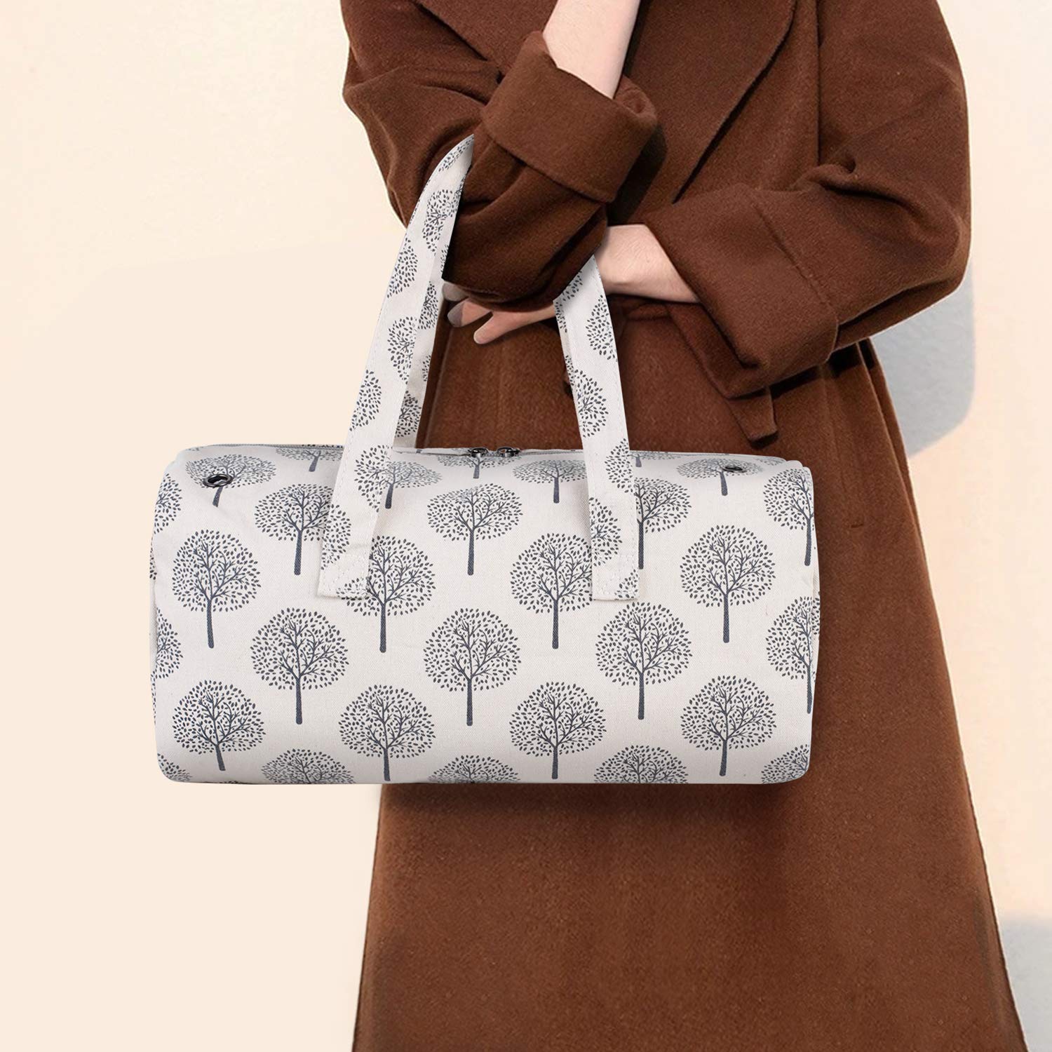 Luxja Borsa per maglieria, borsa per filati per matasse di filati, uncinetti, ferri da maglia (fino a 35,5 cm) e altri accessori, alberi