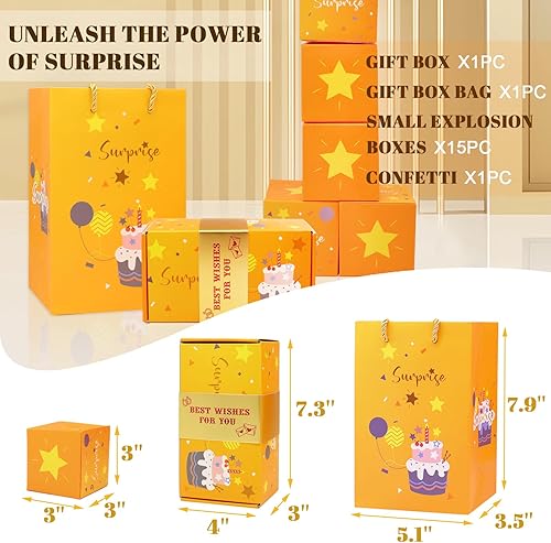 Miniatura 3 de Caja de regalo sorpresa con explosión de dinero, caja de regalo única plegable de sobre rojo con confeti, caja de regalo de lujo de explosión en