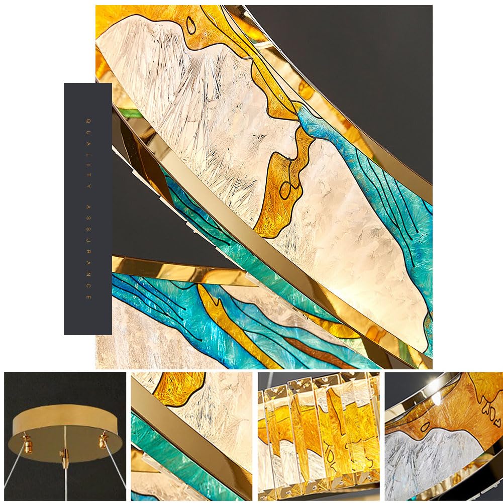 Nowoczesna okrągła lampa sufitowa z jasnej emalii, do salonu, sypialni głównej, jadalni, lampionów/80 cm