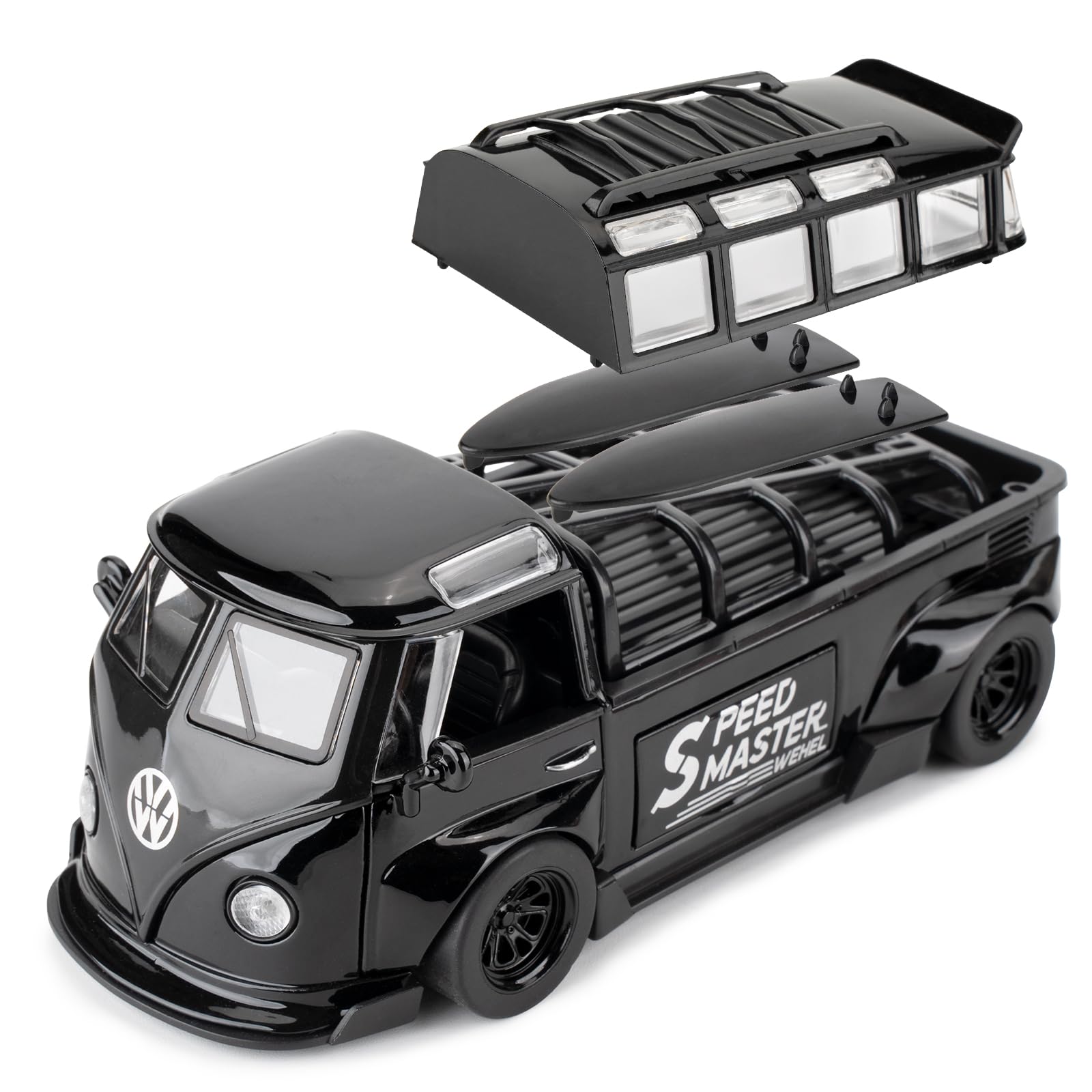 BDTCTK 1/32 Volkswagen Bus Transporter Model Car with Surfboards
