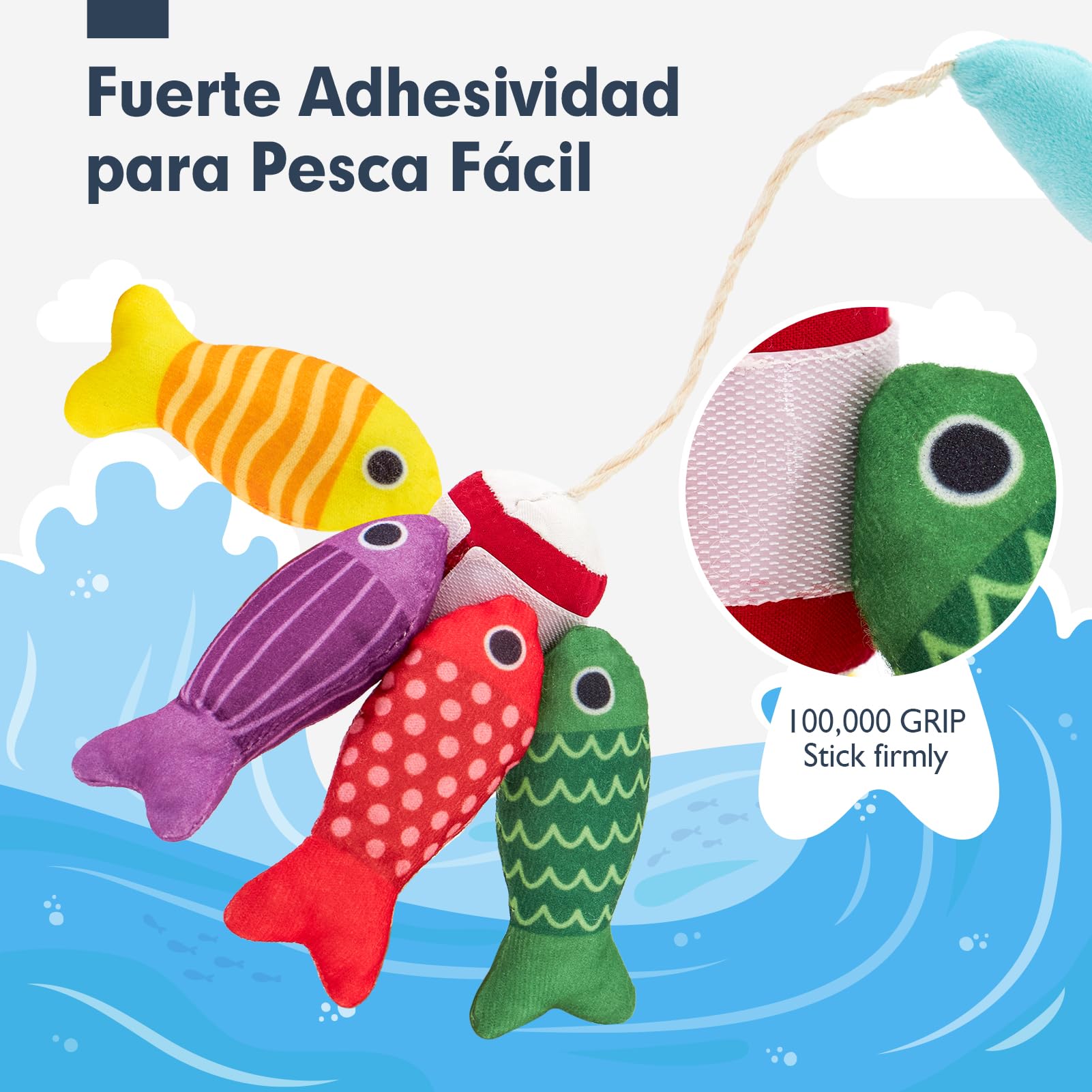 hahaland Juguetes Niños 1 año Montessori - Juego Pesca de Tela Juguetes Montessori Educativos Niños 1 2 3 años - Original Regalo Bebe 1 año Niño Niña