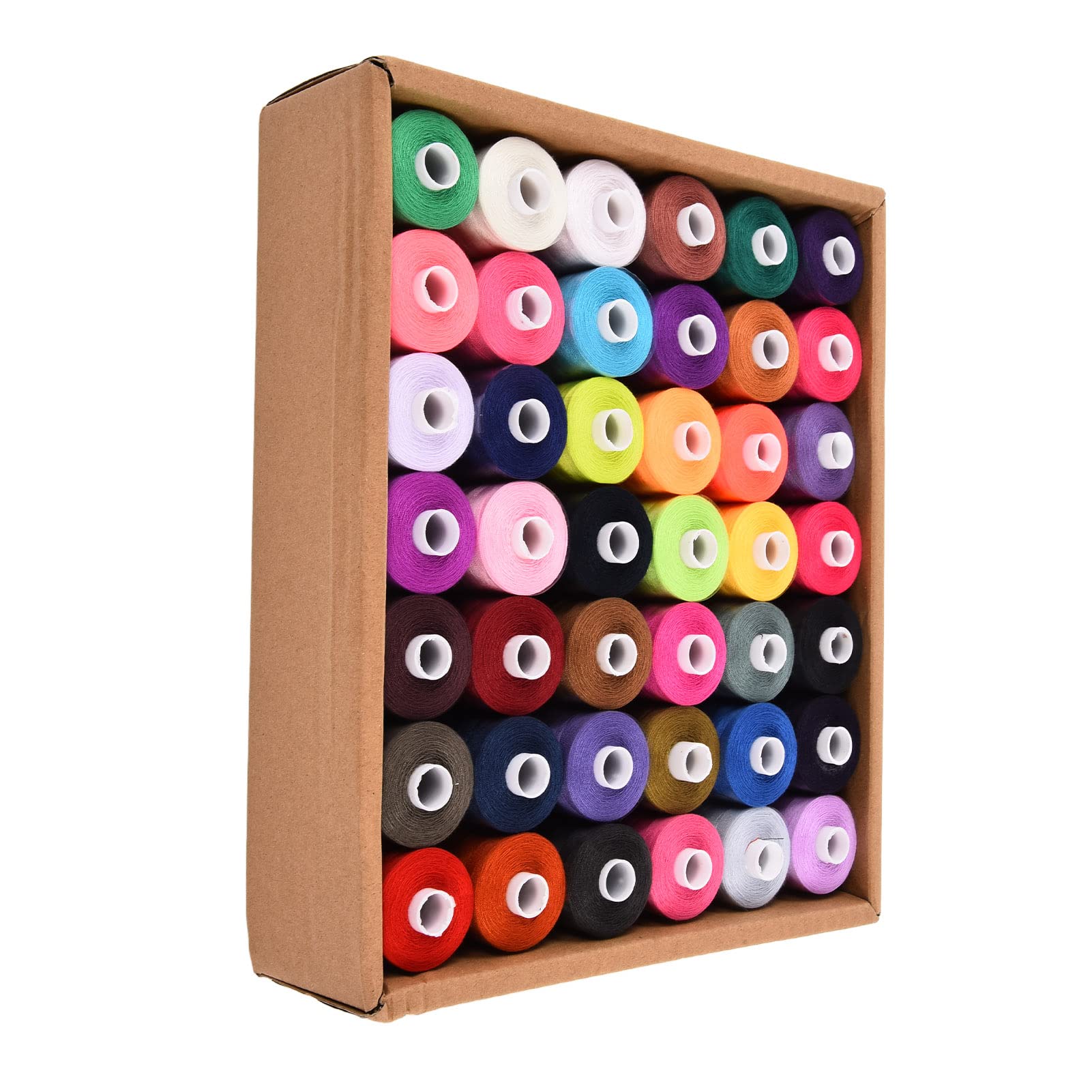 Rengue Set di Fili per Cucire in Poliestere, 42 Colori, Bobine da 914 Metri, Kit per Ricamo Fai da Te Domestico, Resistente All'usura