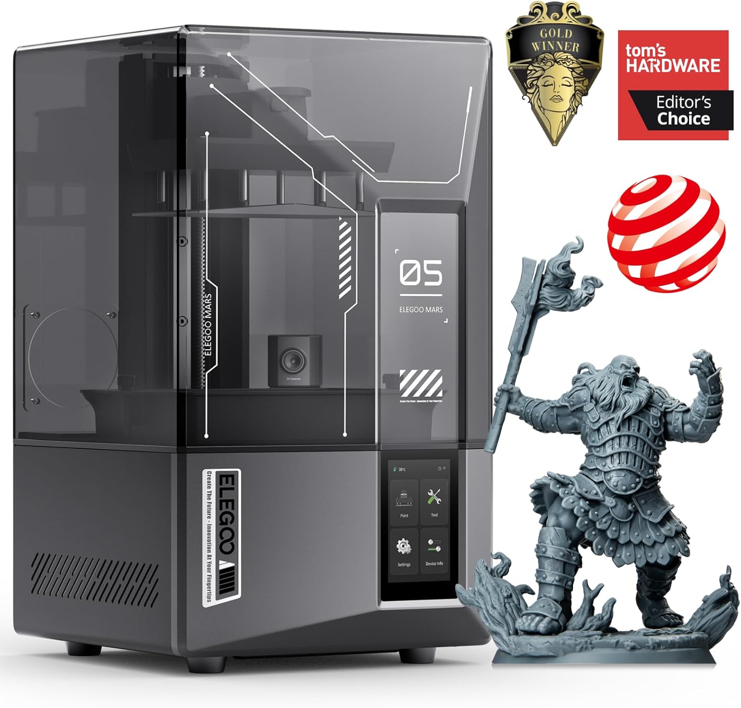 Product image of ELEGOO Mars 5 Ultra 9K Impresora 3D de Resina, Nivelación Automática Inteligente, 3D Printer Detección Inteligente, WiFi Transferencia, Tamaño de Impresión 6.04 x 3.06 x 6.49 Pulgadas