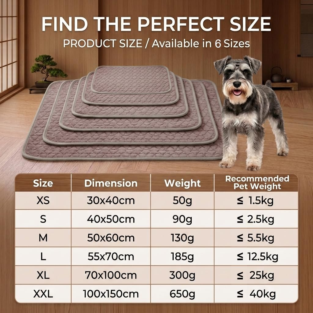 Generisch Kühlmatte für Hunde,Hundematte Sommer Kühlkissen,2026 Neu Kühlkissen für Katzen und Hunde,Waschbar rutschfest Eisseide Kühldecke,für Hundebox Bett Auto Sommer 100 * 150cm (Braun, XXL)