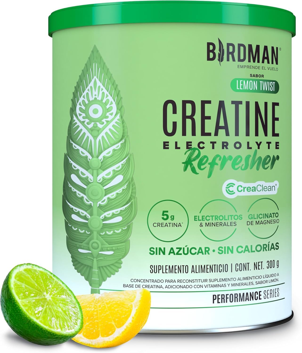BIRDMAN Creatine Refresher | Creatina Monohidratada con Electrolitos, Magnesio y Vitaminas | Sin Azúcar, Sin Calorías | Saborizantes y Endulzantes Naturales | Sabor Lemon Twist...
