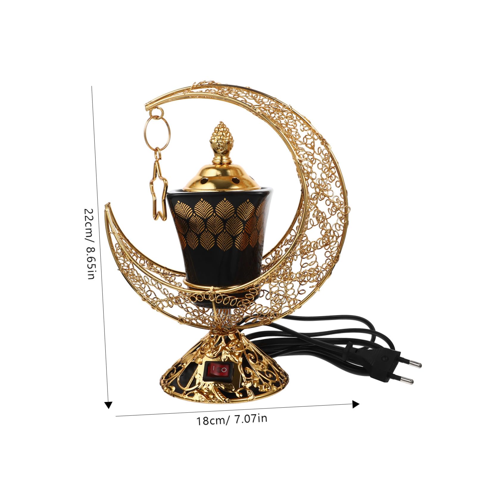 Quemador de Incienso Eléctrico de Cerámica Hogar Calefacción por Carbón y Operación Fácil, Diseño Decorativo Árabe Elegante para Ambiente Aromático