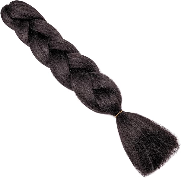 Gairyan Extensiones de Pelo Trenzas Africanas 1 Paquete 24" Pelo Sintetico Para Trenzas Natural Crochet Braiding Hair (Marrón Oscuro) - 4
