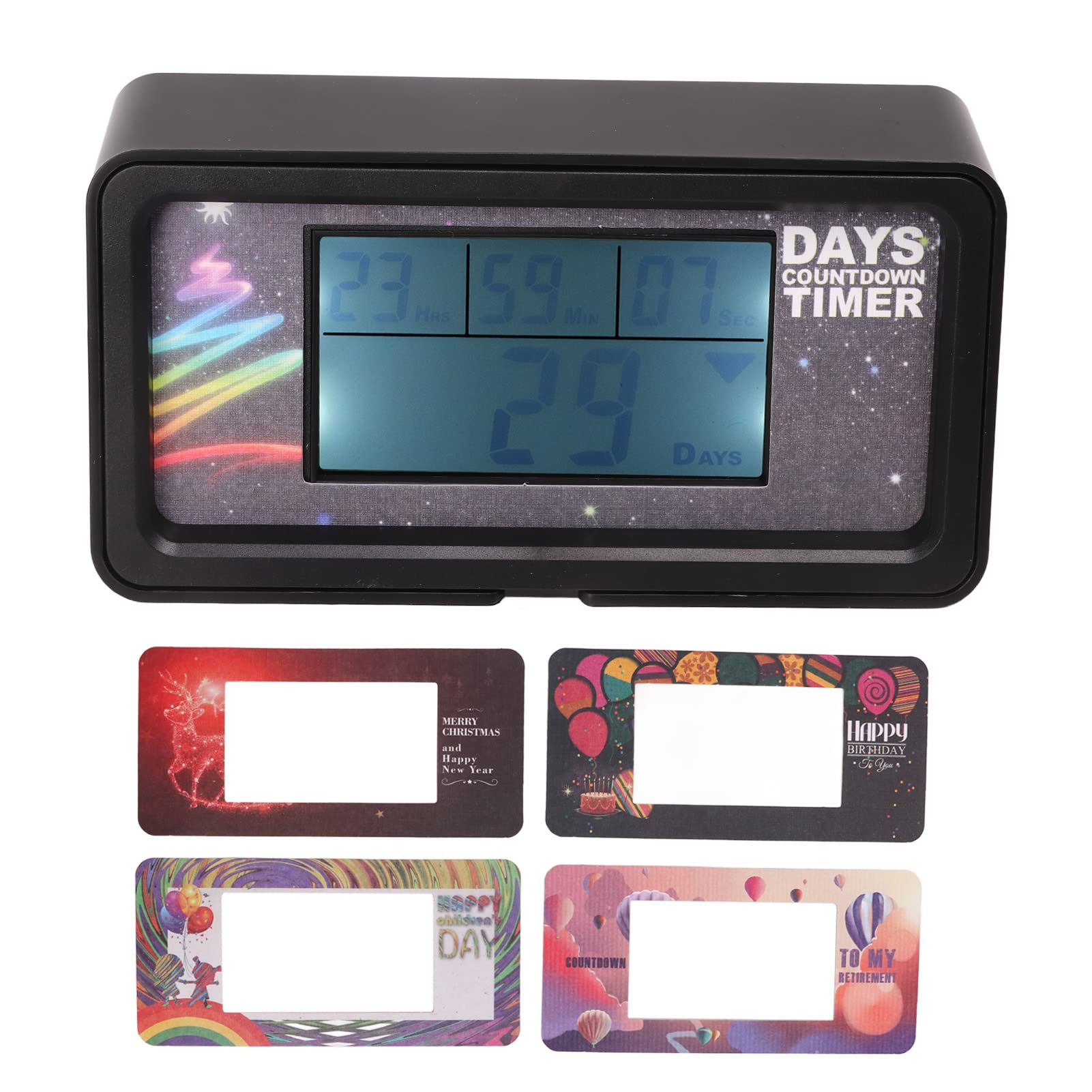 Bediffer Temporizador de Cuenta Regresiva de Días Digitales con Retroiluminación para Entusiastas de Las Carreras Pantalla LCD 0-9999 Días Recordatorio de 1 Minuto