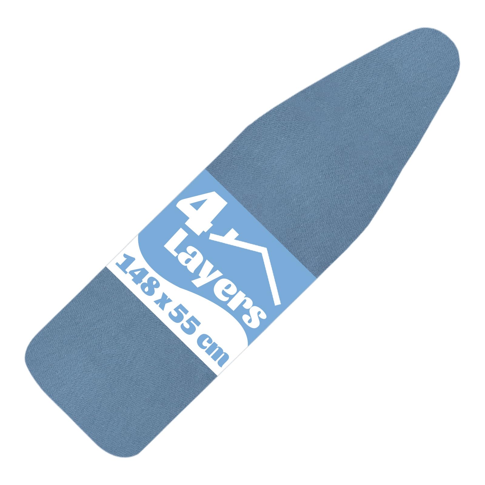 ZOFUN Ironing Board Covers 148 x 55 cm, Extra Large Ironing Board Cover with 220℃ Heat Resistance, Cotton Blue Iron Board Cover Easy to Fit, Thick Ironing Board Covers Scorch Resistant
